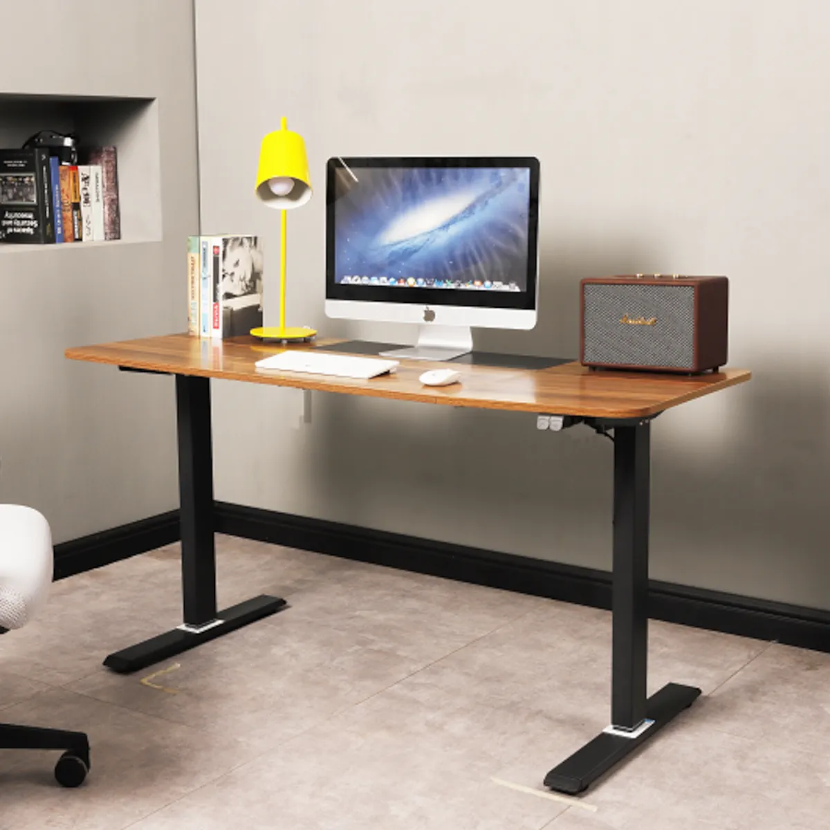 ESCRITORIO ELECTRICO HARMONY FLOW 140CM DE ALTURA REGULABLE 72/120CM NOGAL NEGRO - 3