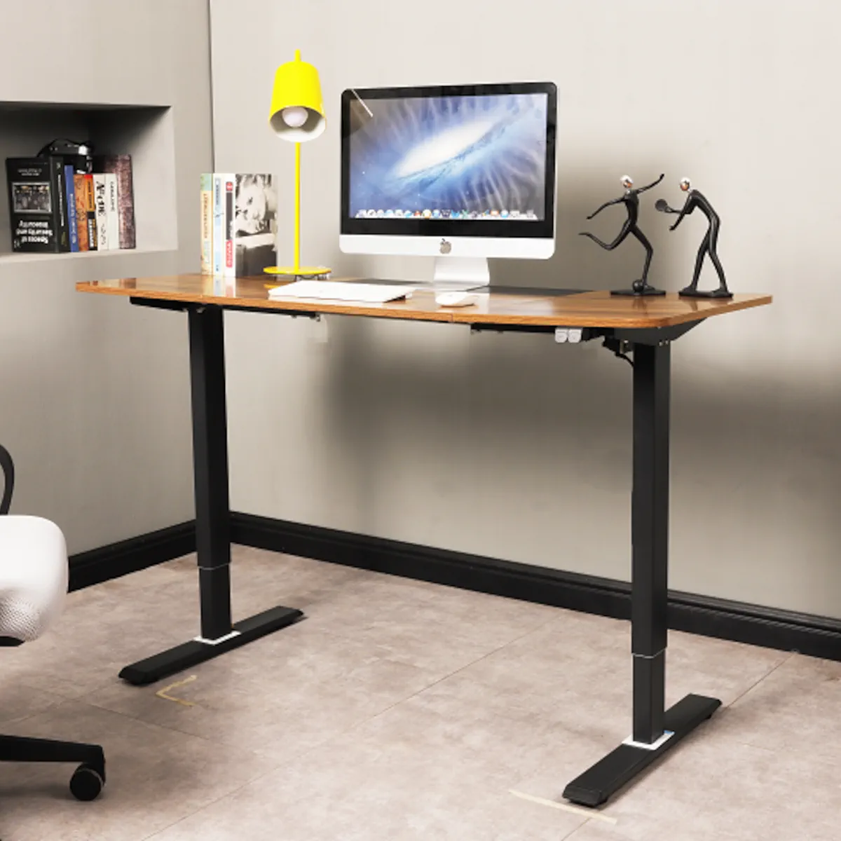 ESCRITORIO ELECTRICO HARMONY FLOW 140CM DE ALTURA REGULABLE 72/120CM NOGAL NEGRO - 4