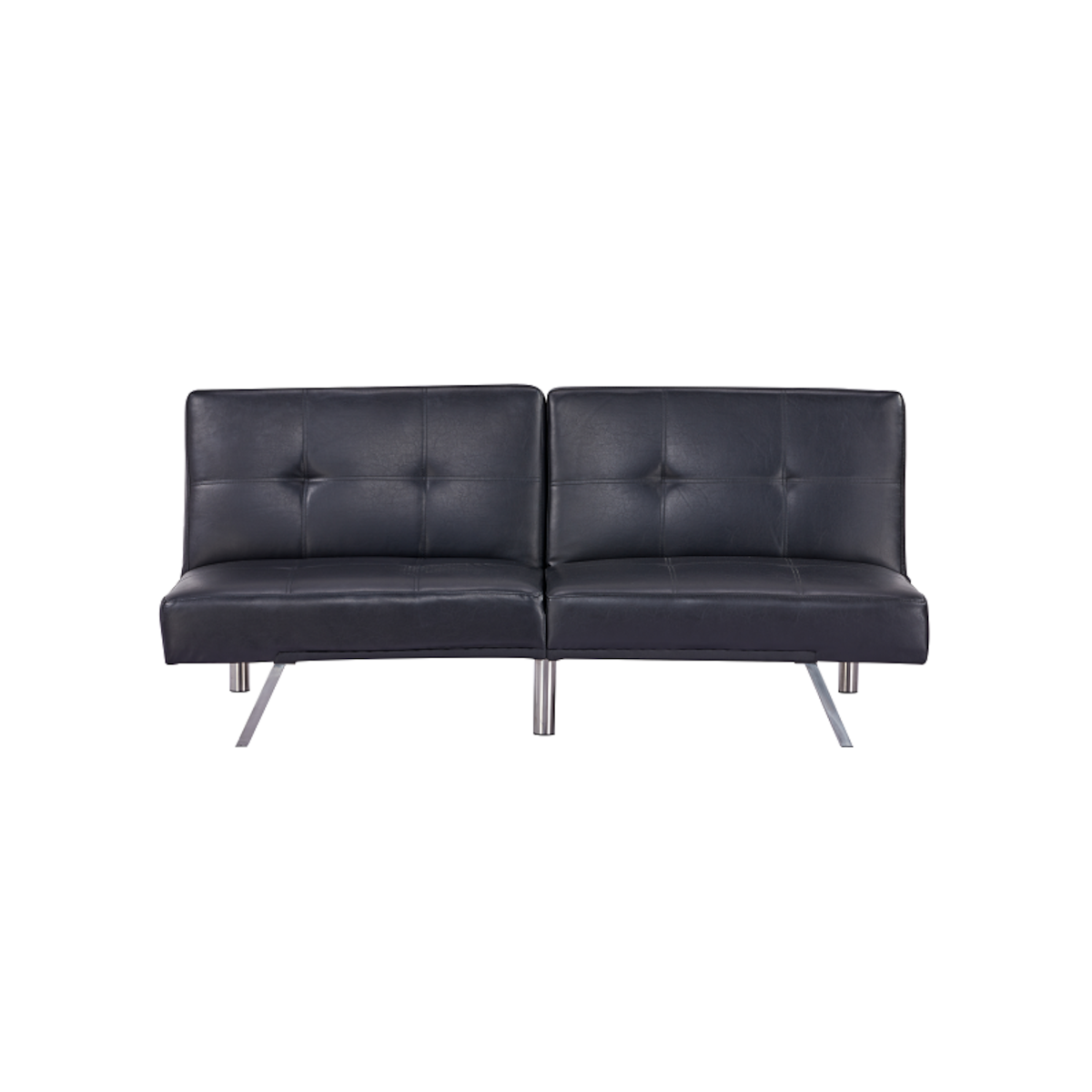 FUTON OSAKA SOFA CAMA ECOCUERO NEGRO 6 PATAS METALICAS DISENO MODERNO - 3