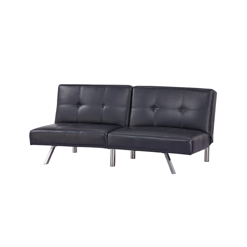 FUTON OSAKA SOFA CAMA ECOCUERO NEGRO 6 PATAS METALICAS DISENO MODERNO - 4