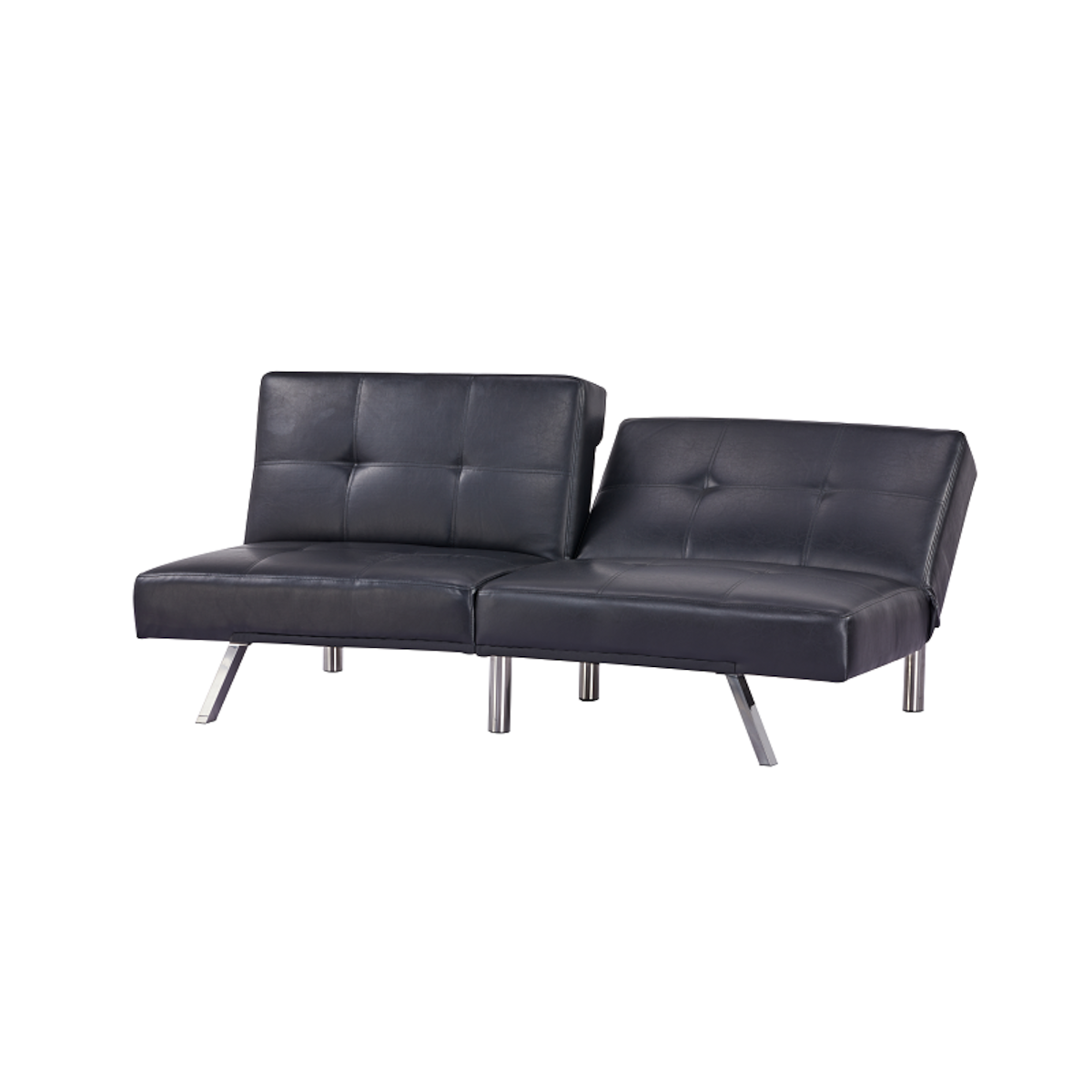 FUTON OSAKA SOFA CAMA ECOCUERO NEGRO 6 PATAS METALICAS DISENO MODERNO - 5
