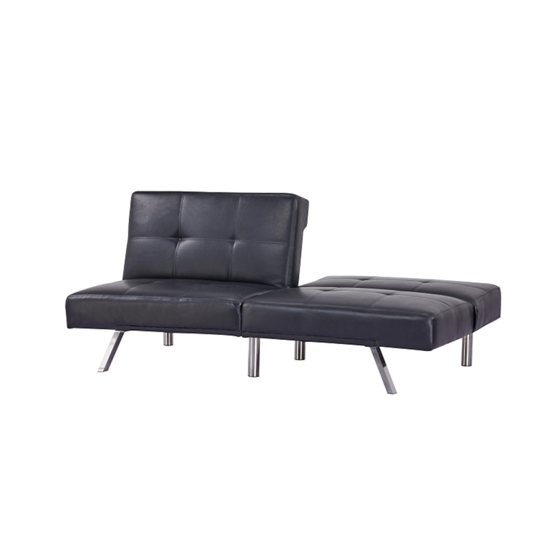 FUTON OSAKA SOFA CAMA ECOCUERO NEGRO 6 PATAS METALICAS DISENO MODERNO - 6