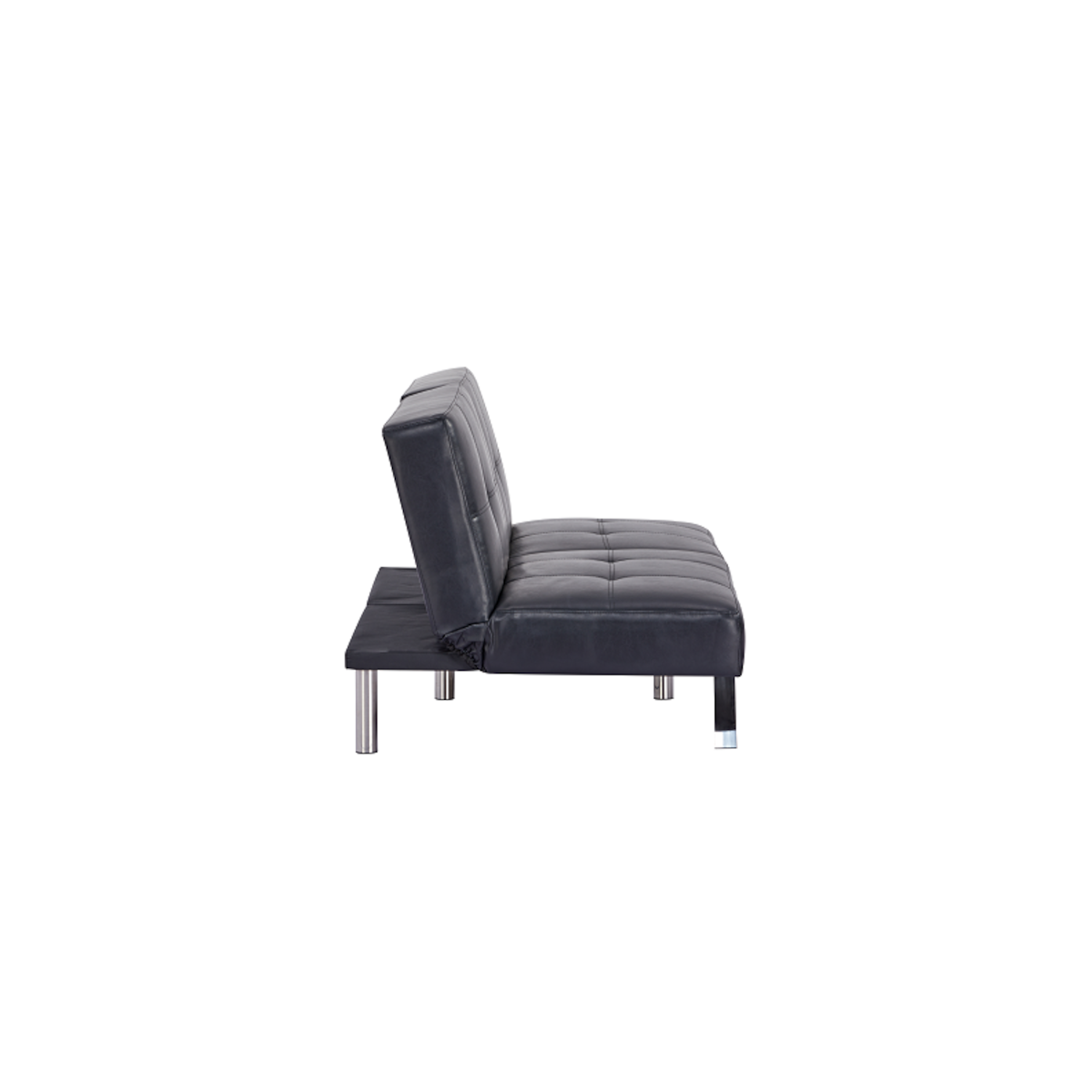FUTON OSAKA SOFA CAMA ECOCUERO NEGRO 6 PATAS METALICAS DISENO MODERNO - 8
