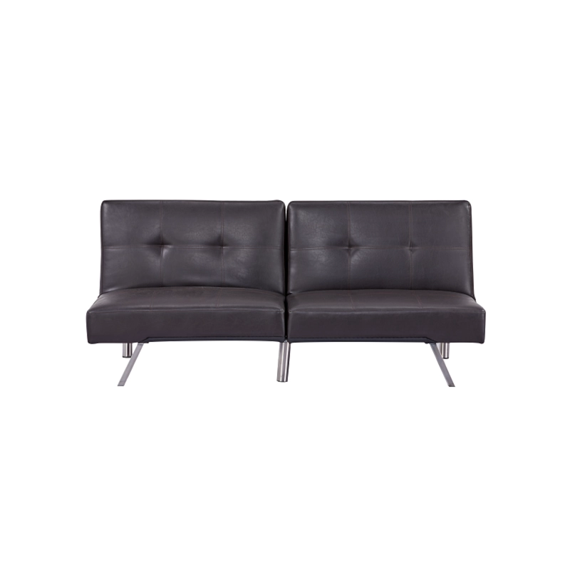 FUTON OSAKA SOFA CAMA ECOCUERO CAFE OSCURO 6 PATAS METALICAS DISEÑO MODERNO - 3