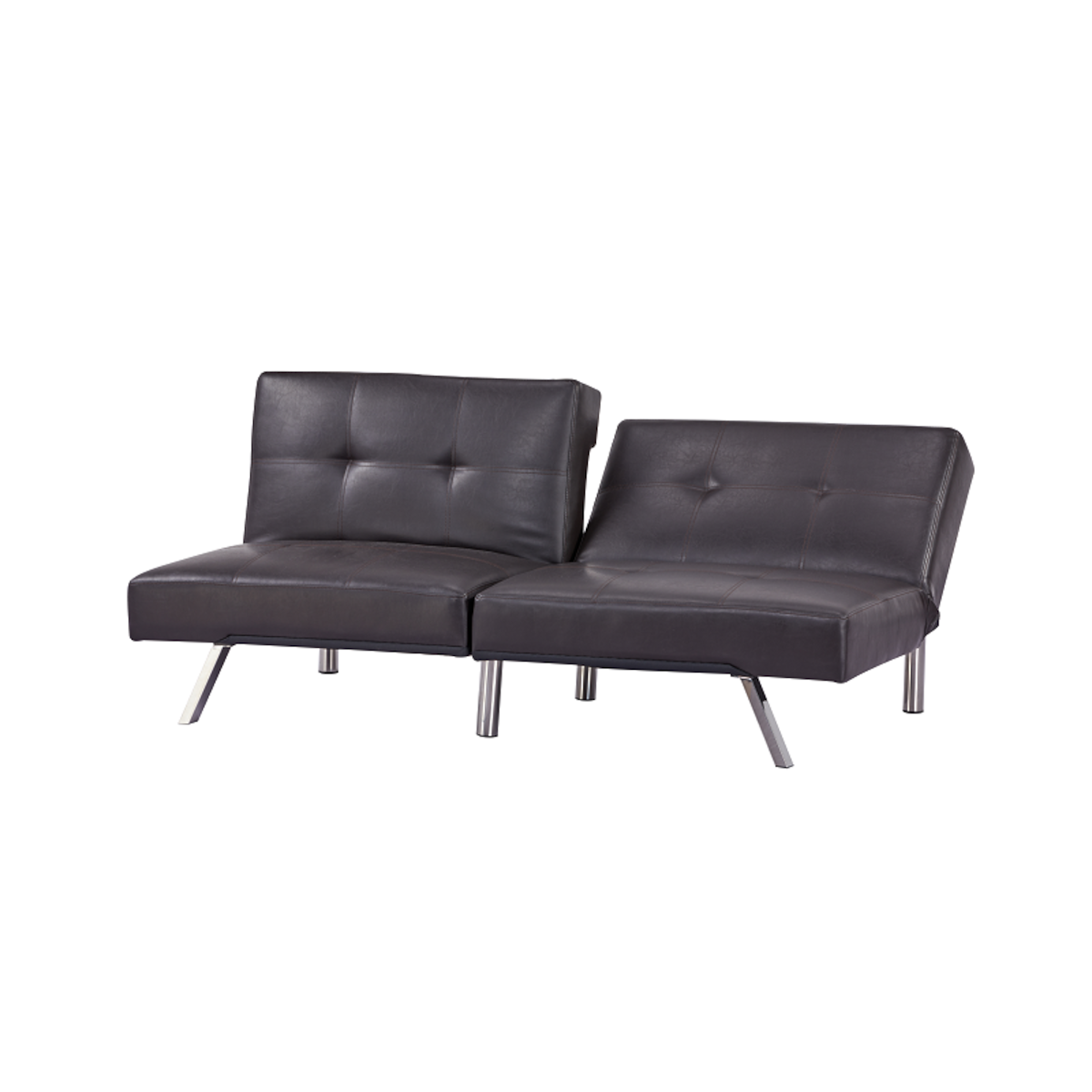 FUTON OSAKA SOFA CAMA ECOCUERO CAFE OSCURO 6 PATAS METALICAS DISEÑO MODERNO - 4