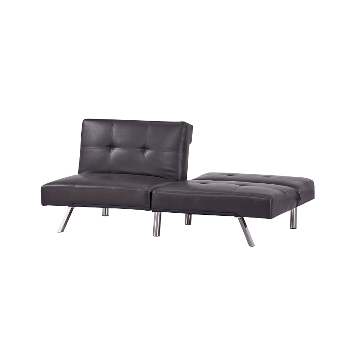 FUTON OSAKA SOFA CAMA ECOCUERO CAFE OSCURO 6 PATAS METALICAS DISEÑO MODERNO - 5