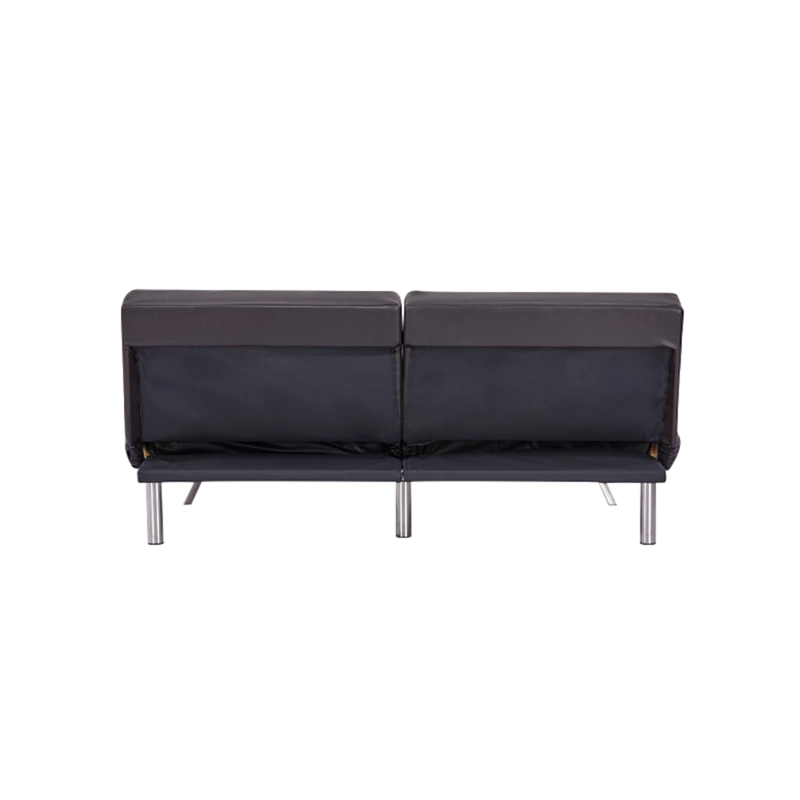 FUTON OSAKA SOFA CAMA ECOCUERO CAFE OSCURO 6 PATAS METALICAS DISEÑO MODERNO - 8