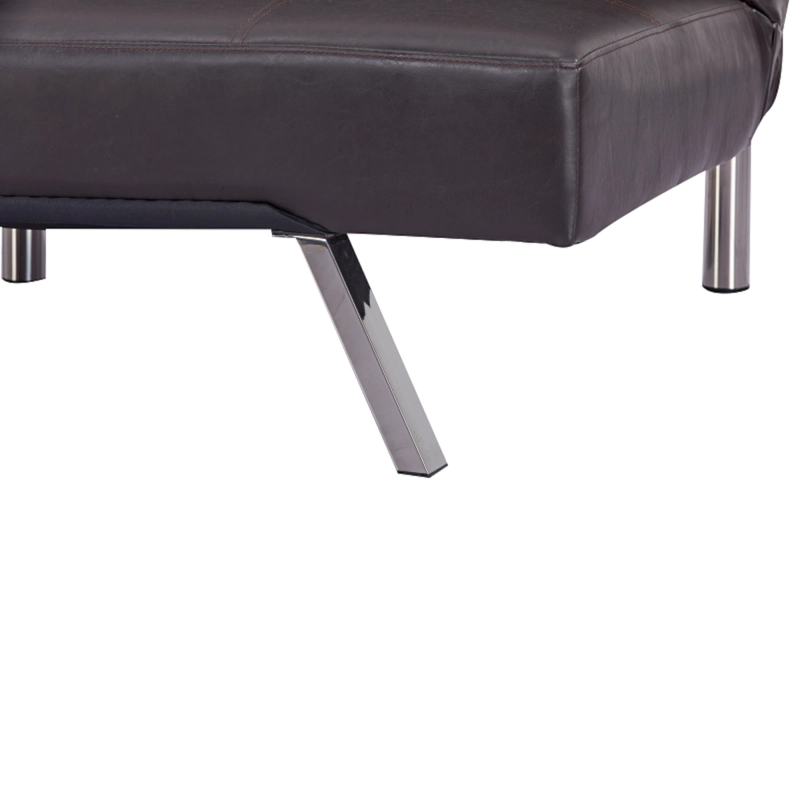FUTON OSAKA SOFA CAMA ECOCUERO CAFE OSCURO 6 PATAS METALICAS DISEÑO MODERNO - 9