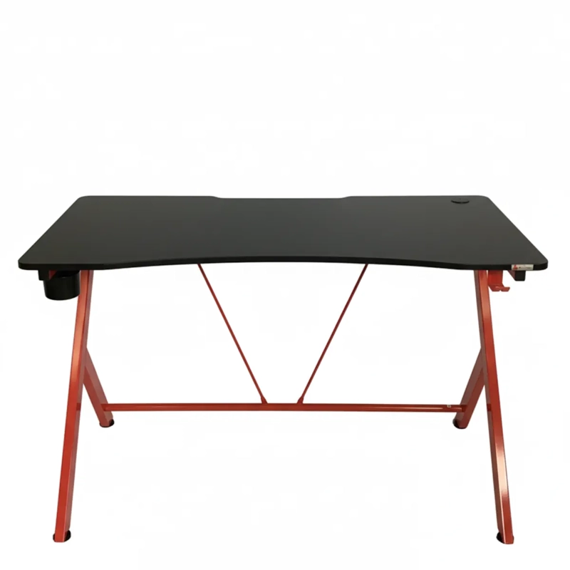 ESCRITORIO GAMER PRO S2003 ROJO SUPERFICIE TEXTURIZADA PORTAVASOS AUDIFONOS Y PASACABLES - 1