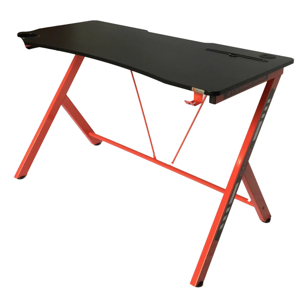 ESCRITORIO GAMER PRO S2003 ROJO SUPERFICIE TEXTURIZADA PORTAVASOS AUDIFONOS Y PASACABLES - 2