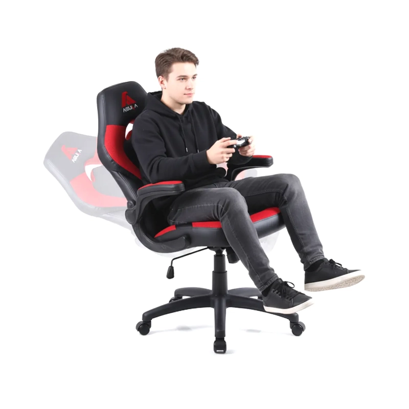 SILLA EJECUTIVA OXFORD ROJA APOYABRAZOS ROTATIVOS ERGONOMICA Y FUNCION MECEDORA - 3