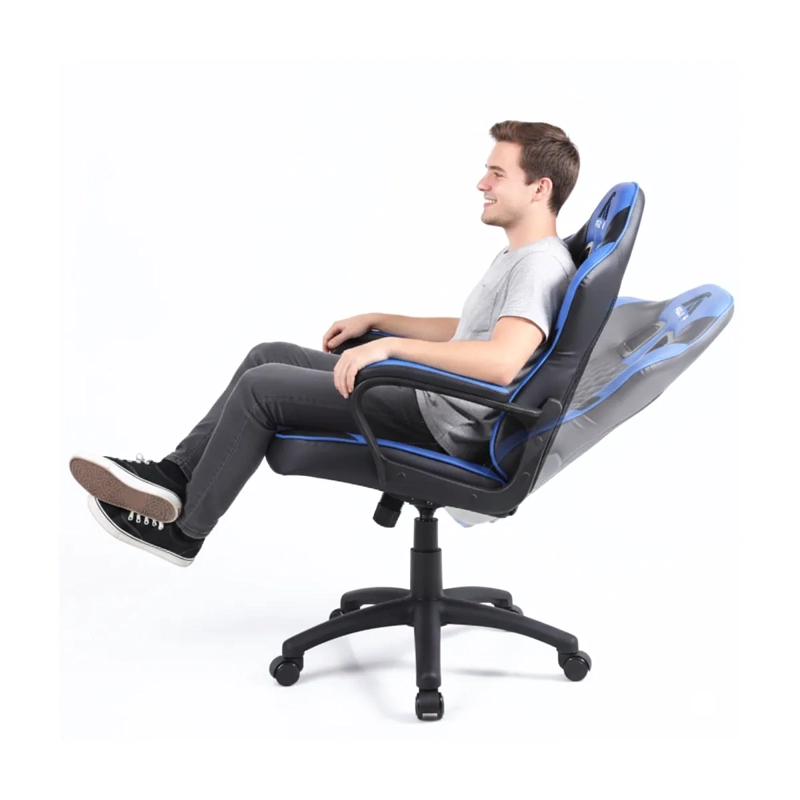SILLA EJECUTIVA PRESTON AZUL ECOCUERO ERGONOMICA Y FUNCION MECEDORA - 3