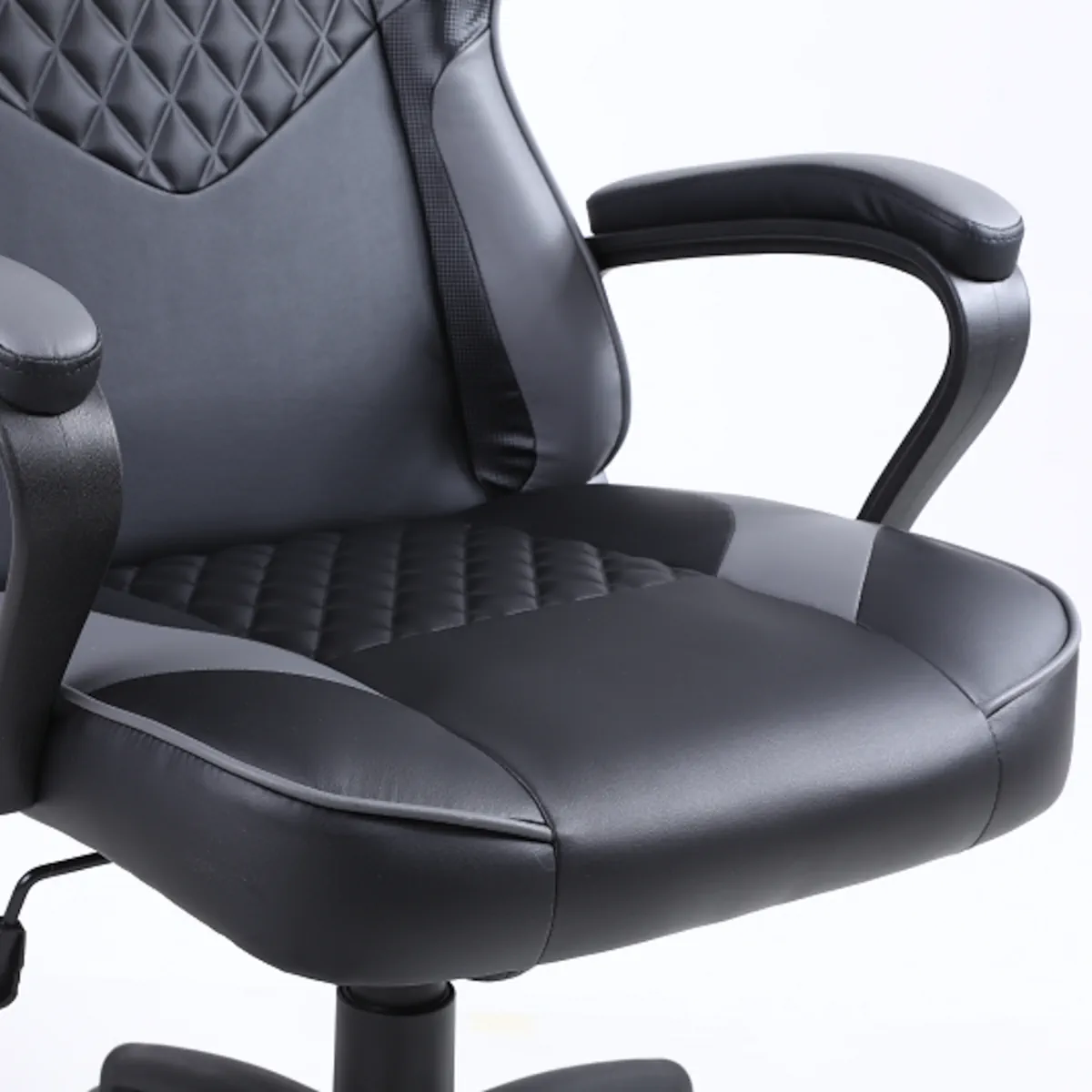 SILLA EJECUTIVA PRESTON GRIS ECOCUERO ERGONOMICA Y FUNCION MECEDORA - 6