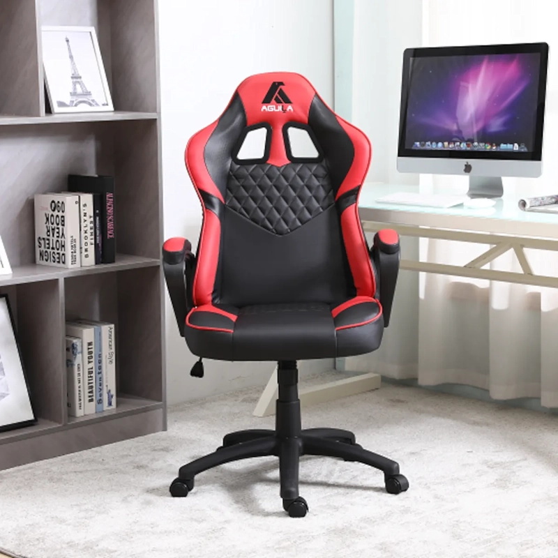 SILLA EJECUTIVA PRESTON ROJA ECOCUERO ERGONOMICA Y FUNCION MECEDORA - 2