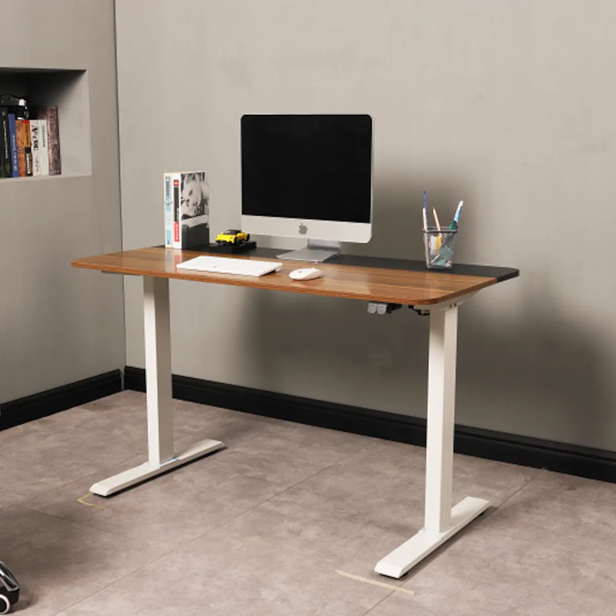 ESCRITORIO ELECTRICO HARMONY FLOW 120CM DE ALTURA REGULABLE 72/120CM NOGAL BLANCO - 3