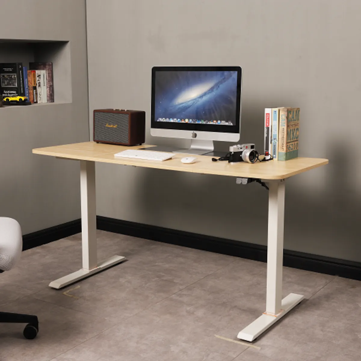 ESCRITORIO ELECTRICO HARMONY FLOW 140CM DE ALTURA REGULABLE 72/120CM ARCE BLANCO - 3