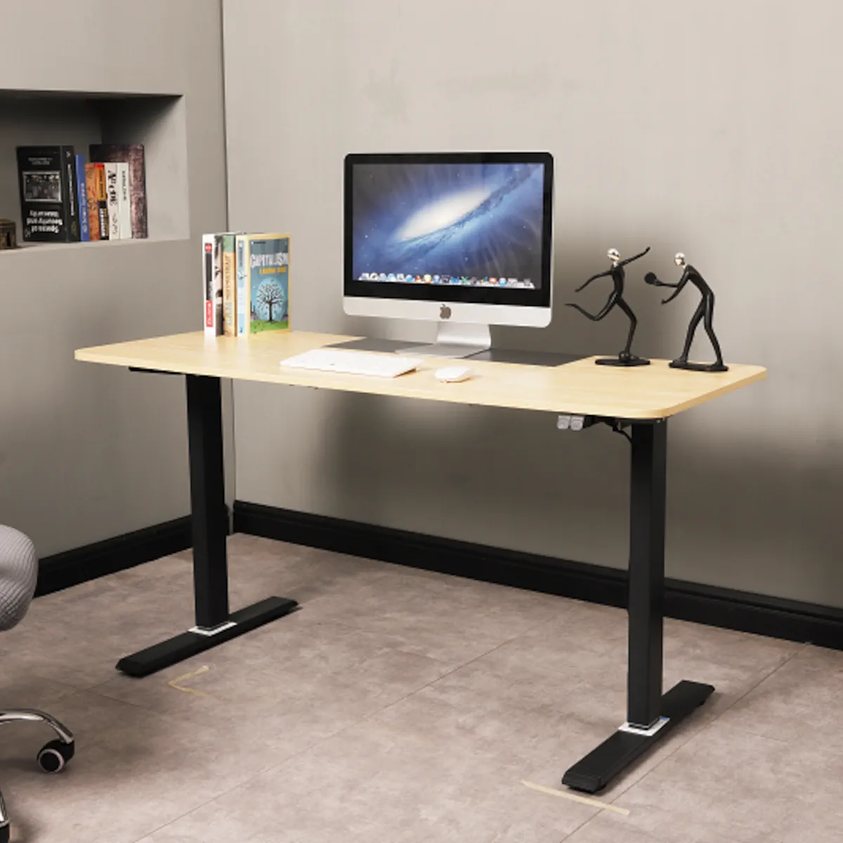 ESCRITORIO ELECTRICO HARMONY FLOW 140CM DE ALTURA REGULABLE 72/120CM ARCE NEGRO - 3