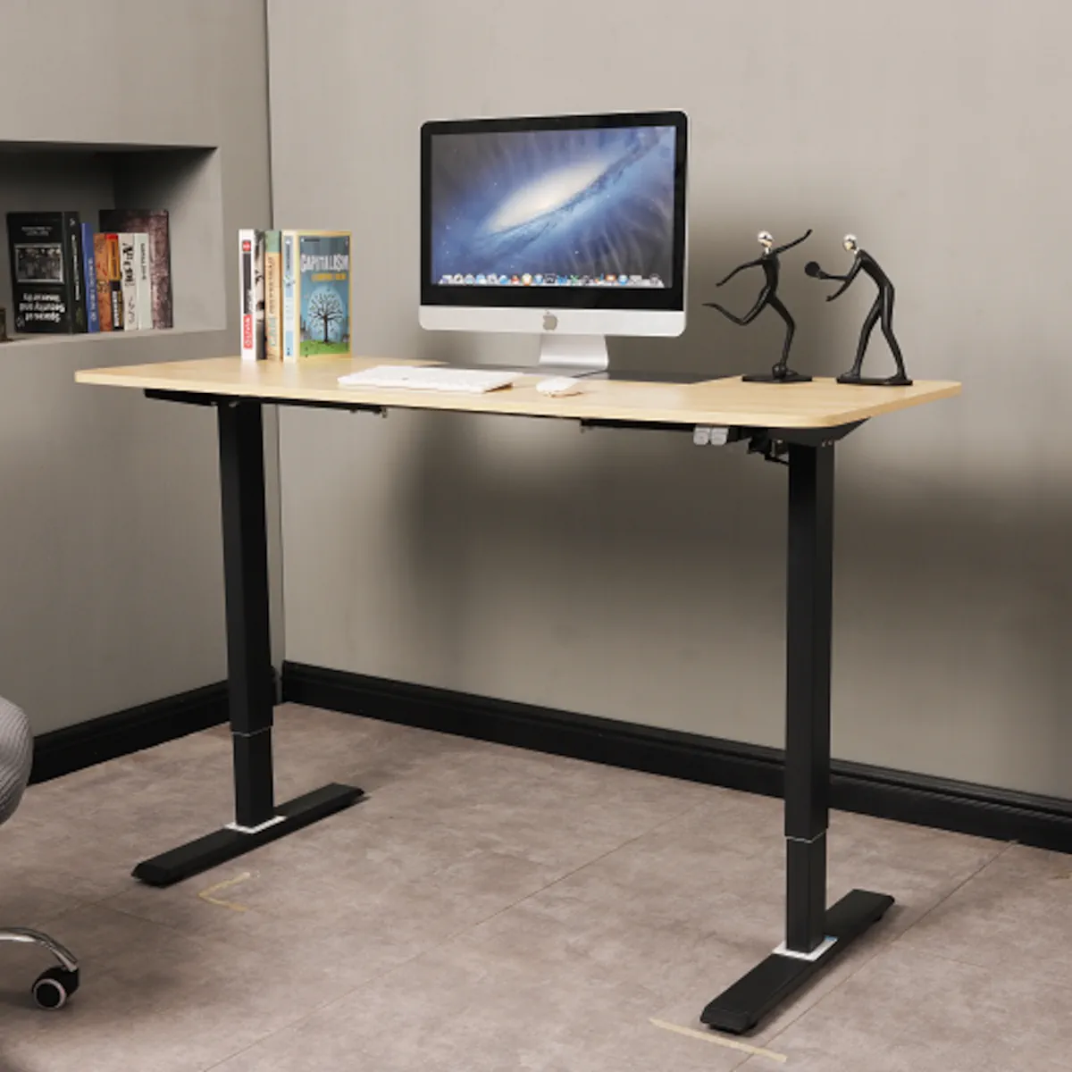 ESCRITORIO ELECTRICO HARMONY FLOW 140CM DE ALTURA REGULABLE 72/120CM ARCE NEGRO - 4
