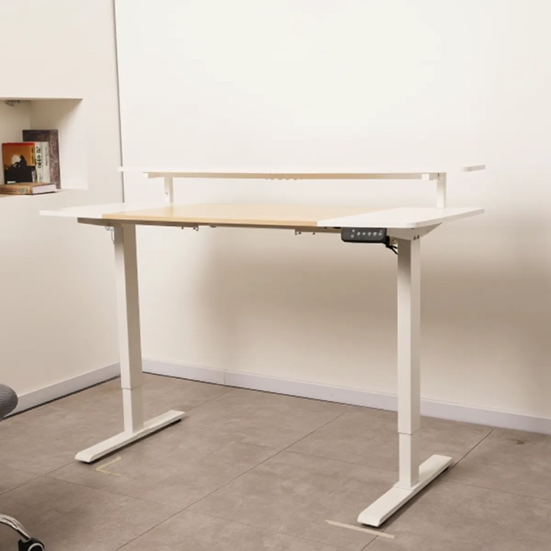 ESCRITORIO ELECTRICO HARMONY RISE 120CM DE ALTURA REGULABLE 72/120CM ARCE BLANCO MEMORIAS Y REPISA - 2