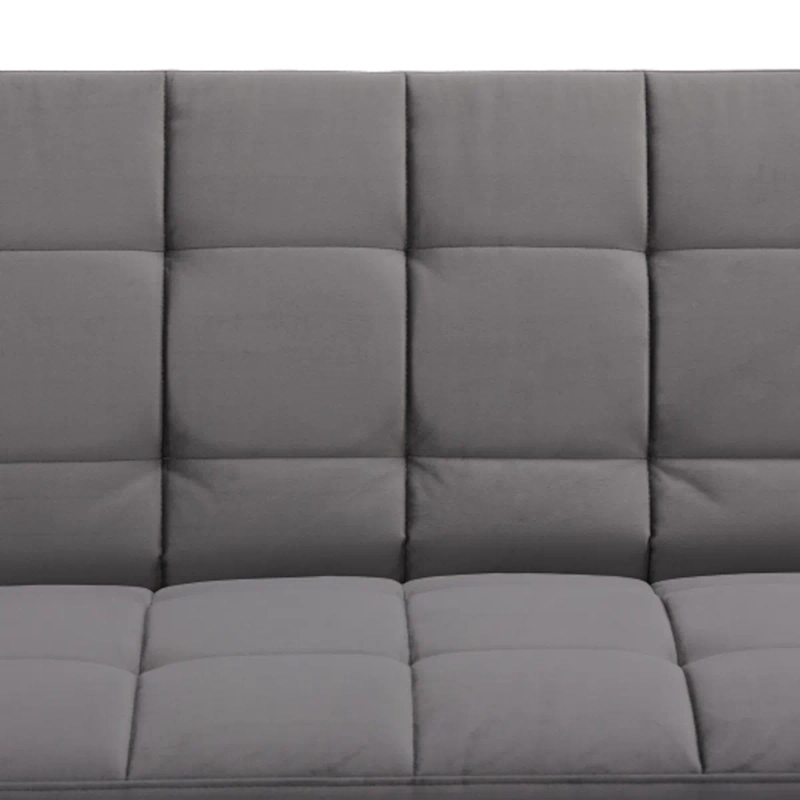 FUTON SOFA CAMA NIKKO TELA GRIS DISEÑO MINIMALISTA PATAS MADERA 165CM - 10