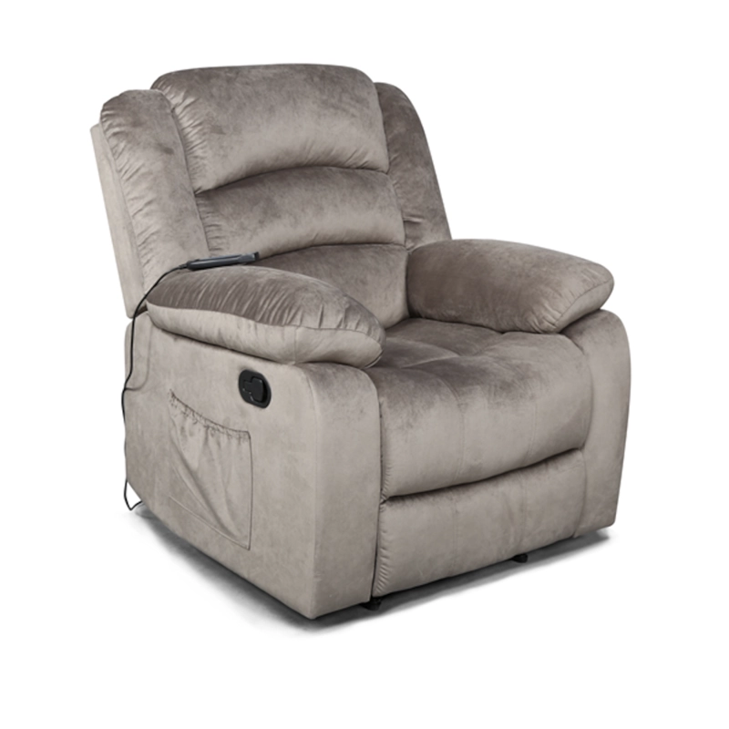 BERGERE MASAJEADOR RECLINABLE MUSIL CON CALOR Y 8 PUNTOS CAFE GRISACEO - 1