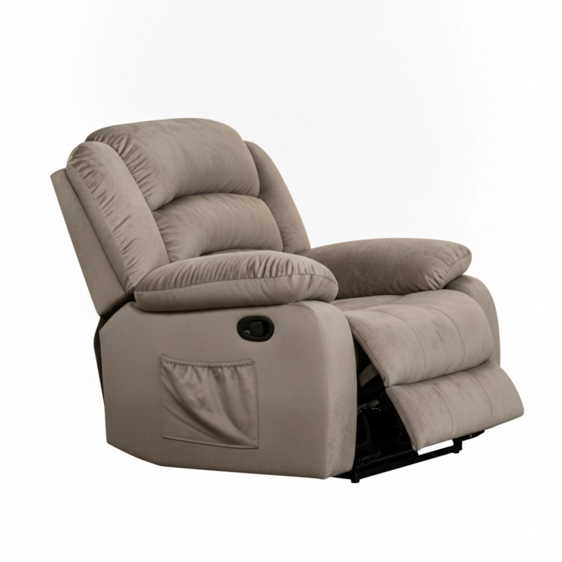 BERGERE MASAJEADOR RECLINABLE MUSIL CON CALOR Y 8 PUNTOS CAFE GRISACEO - 5
