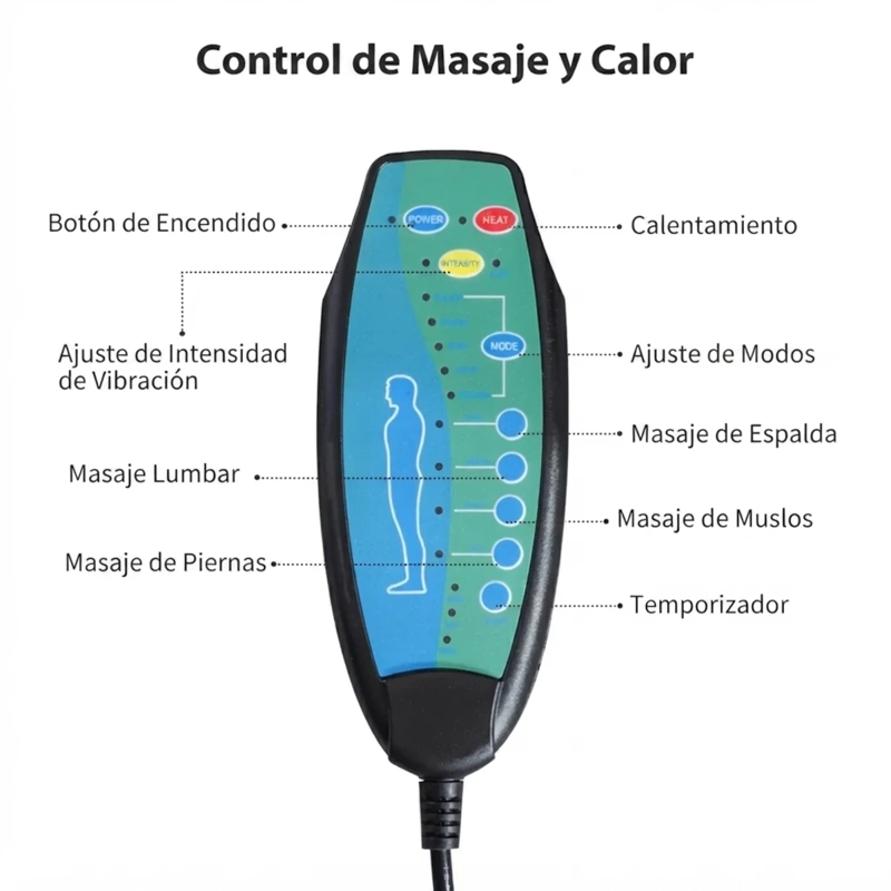 BERGERE MASAJEADOR RECLINABLE MUSIL CON CALOR Y 8 PUNTOS CAFE GRISACEO - 8