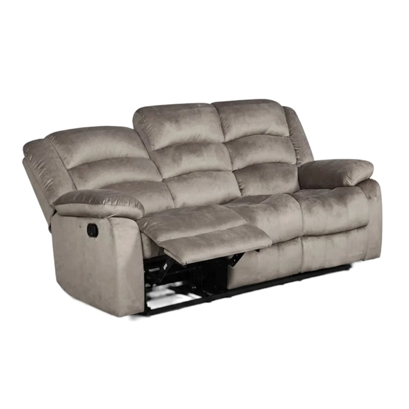SOFA BERGERE RECLINABLE MUSIL 3 CUERPOS CAFE GRISACEO - 3