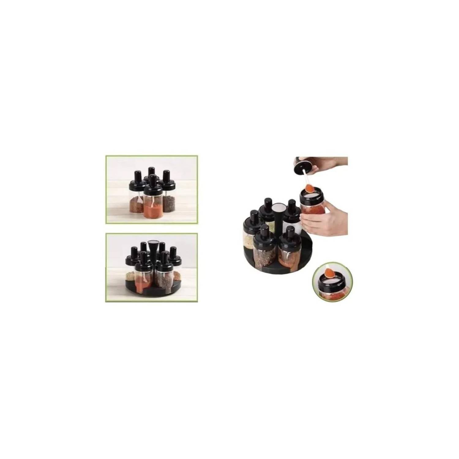 SET ESPECIEROS CONDIMENTO GIRATORIO CON CUCHARA 6 PIEZAS - 1
