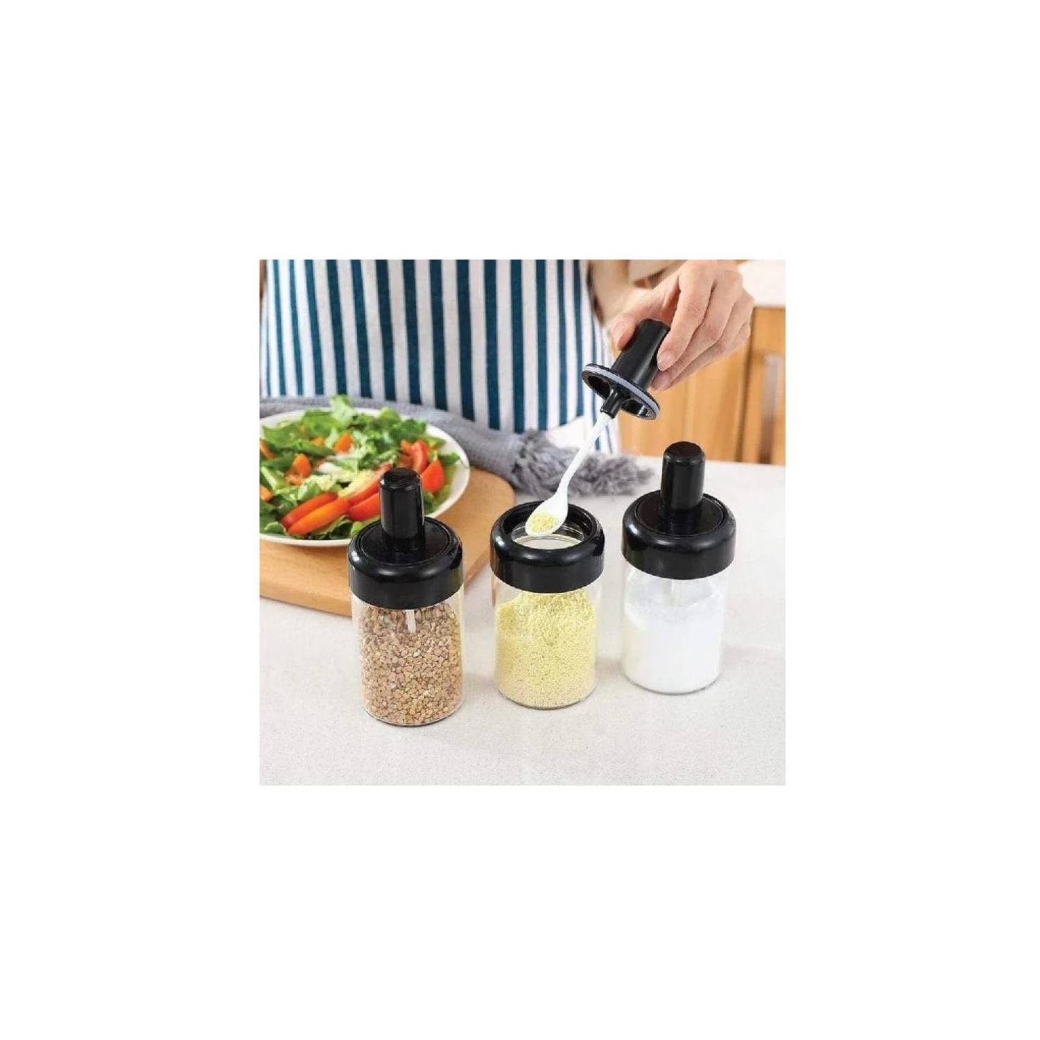 SET ESPECIEROS CONDIMENTO GIRATORIO CON CUCHARA 6 PIEZAS - 3
