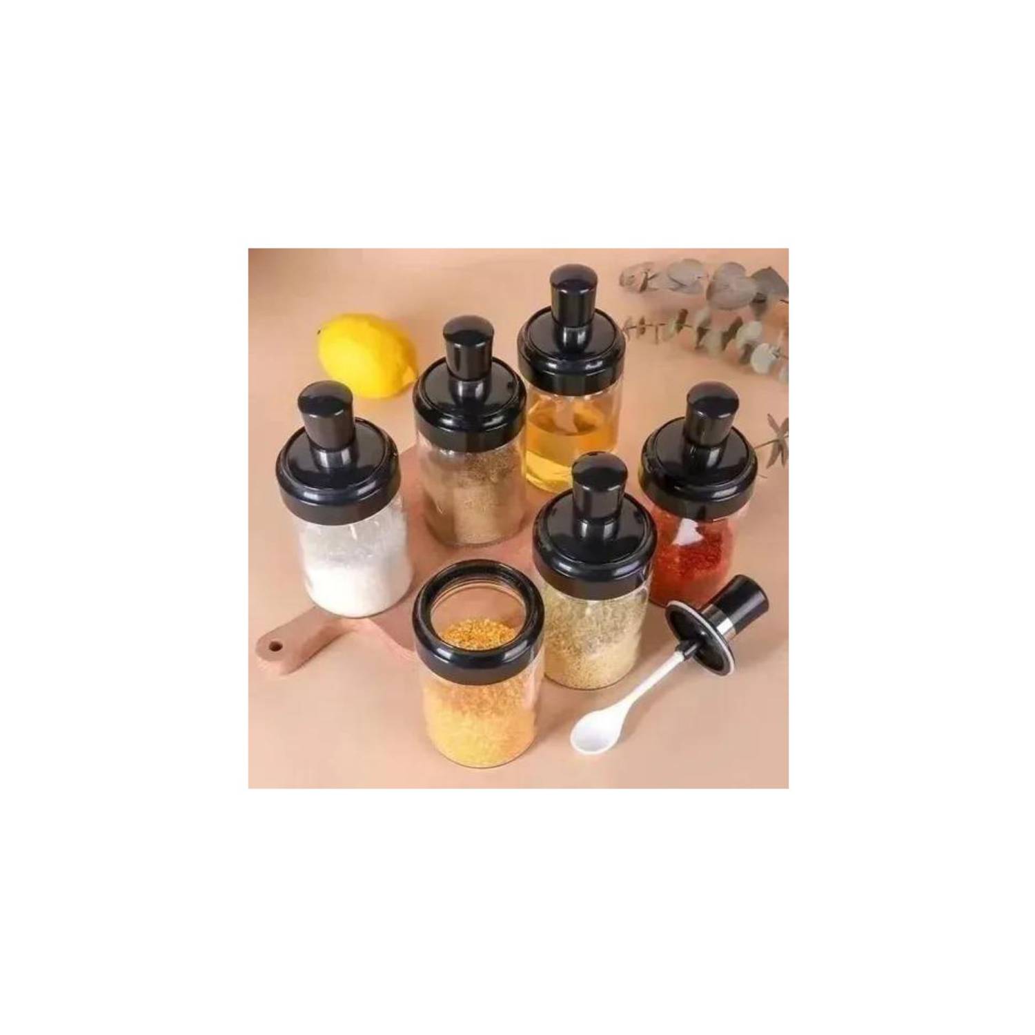 SET ESPECIEROS CONDIMENTO GIRATORIO CON CUCHARA 6 PIEZAS - 4