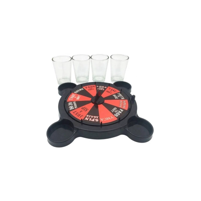 JUEGO DE RULETA CASINO SHOTS 4 VASOS 50CC BAR FIESTA - 2