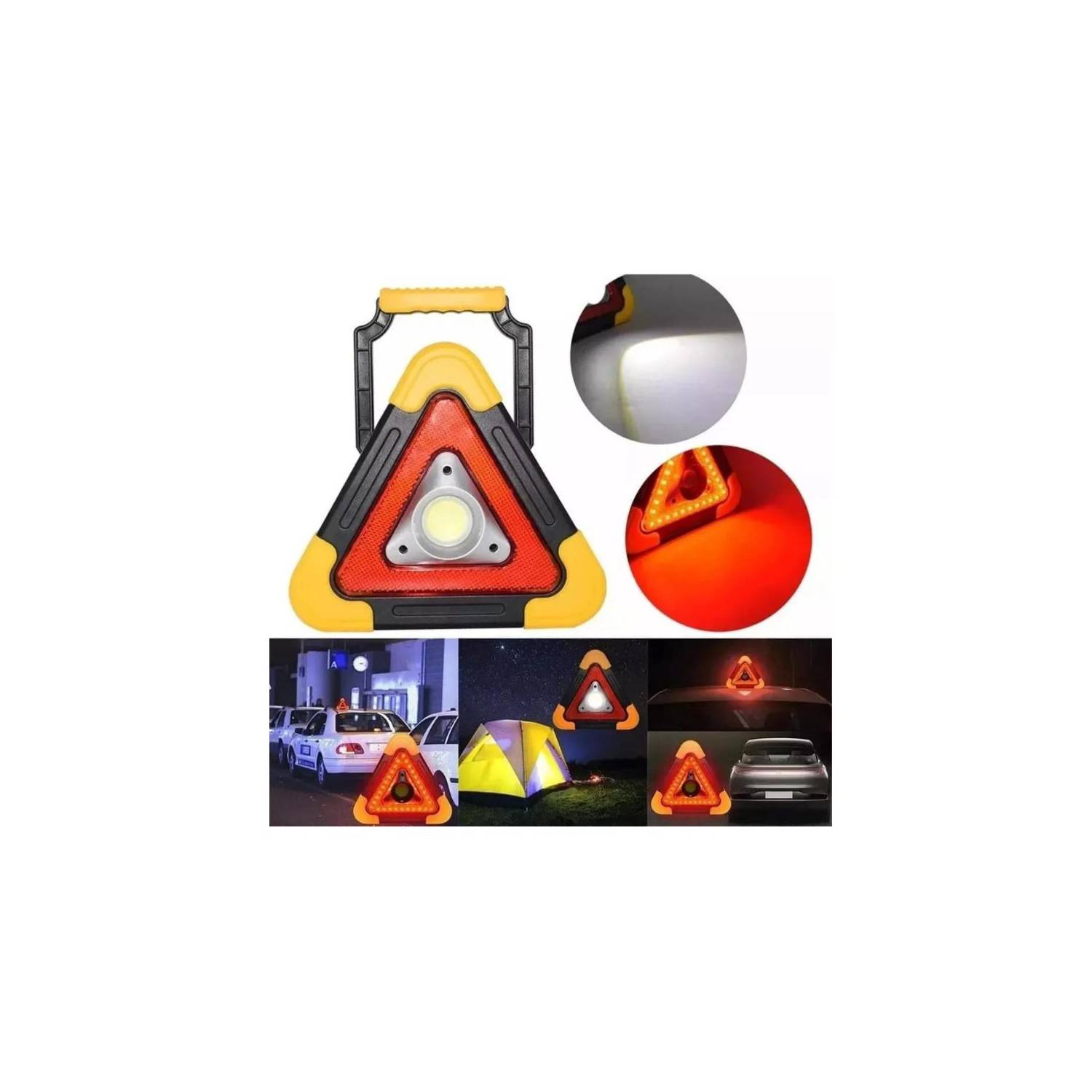 TRIANGULO SEGURIDAD LED SOLAR LUCES EMERGENCIA LED AUTO - 4