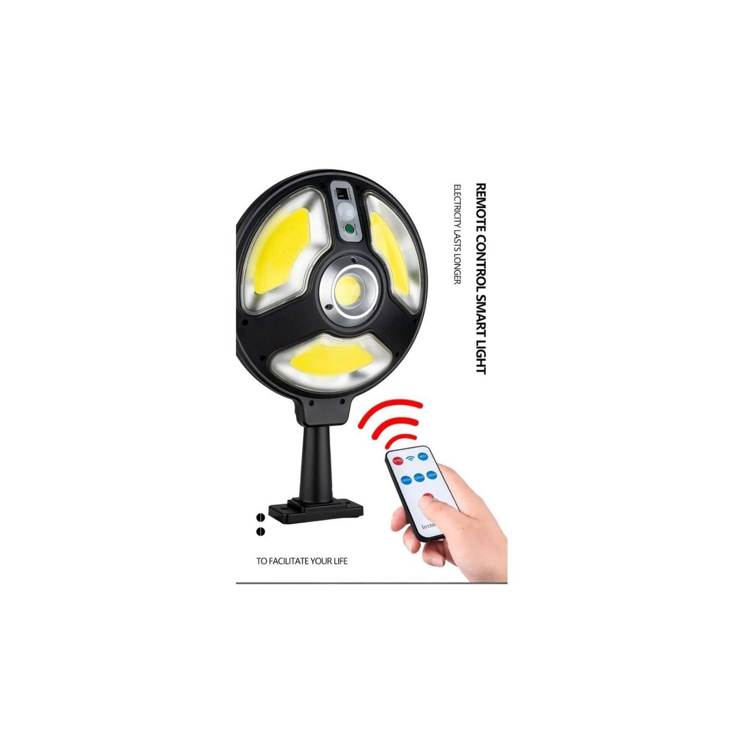 FOCO SOLAR LED REDONDO UFO SENSOR MOVIMIENTO POTENTE 460W - 1