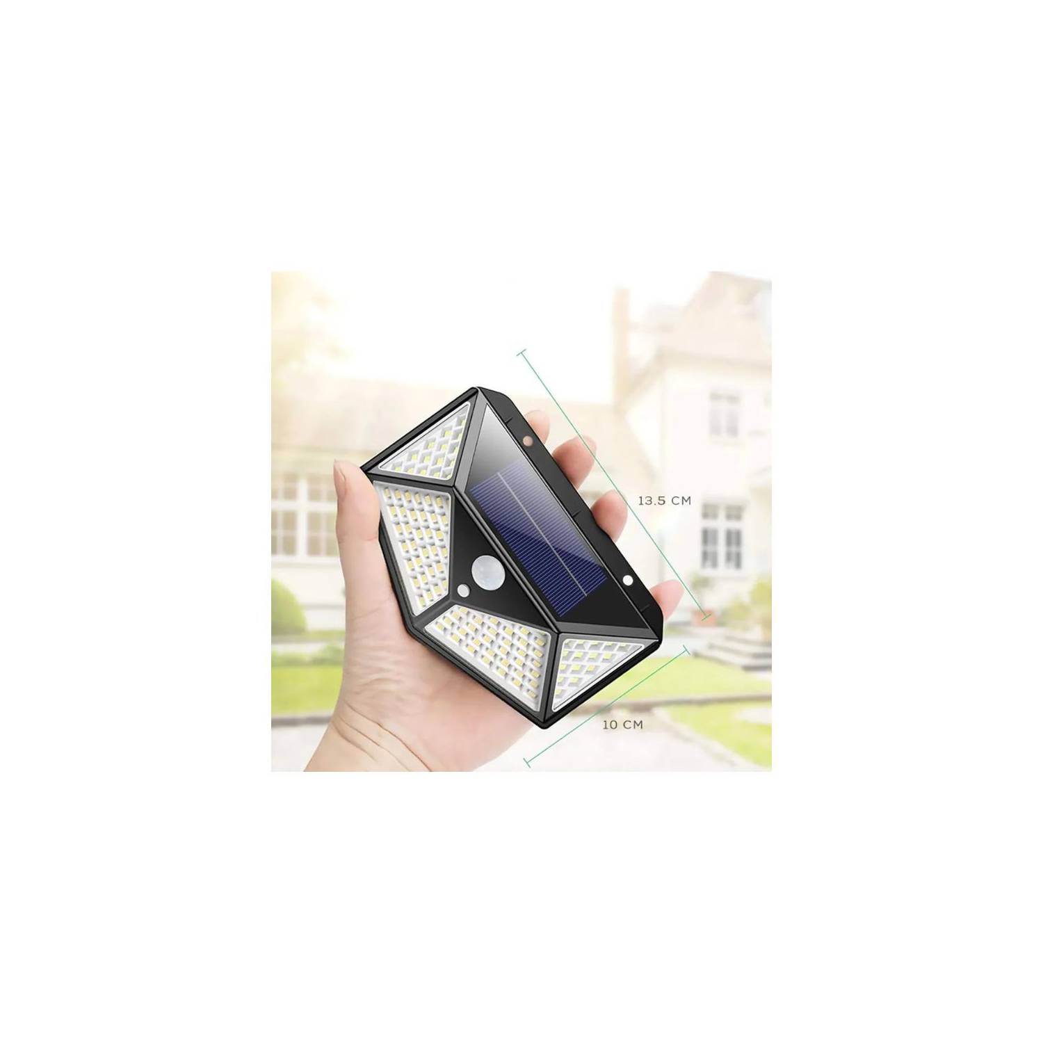 FOCO SOLAR 100 LED SENSOR MOVIMIENTO DE EXTERIOR PARED - 2