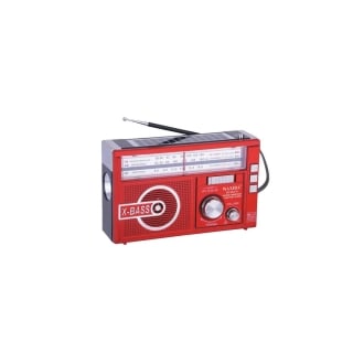 RADIO PORTATIL WAXIBA USB AMFM SOLAR RECARGABLE ROJO - 1
