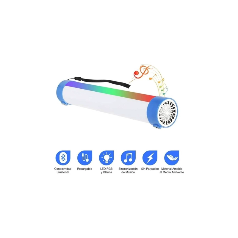 BLUETOOTH BARRA LED CAMPING RGB CON PARLANTE - 1