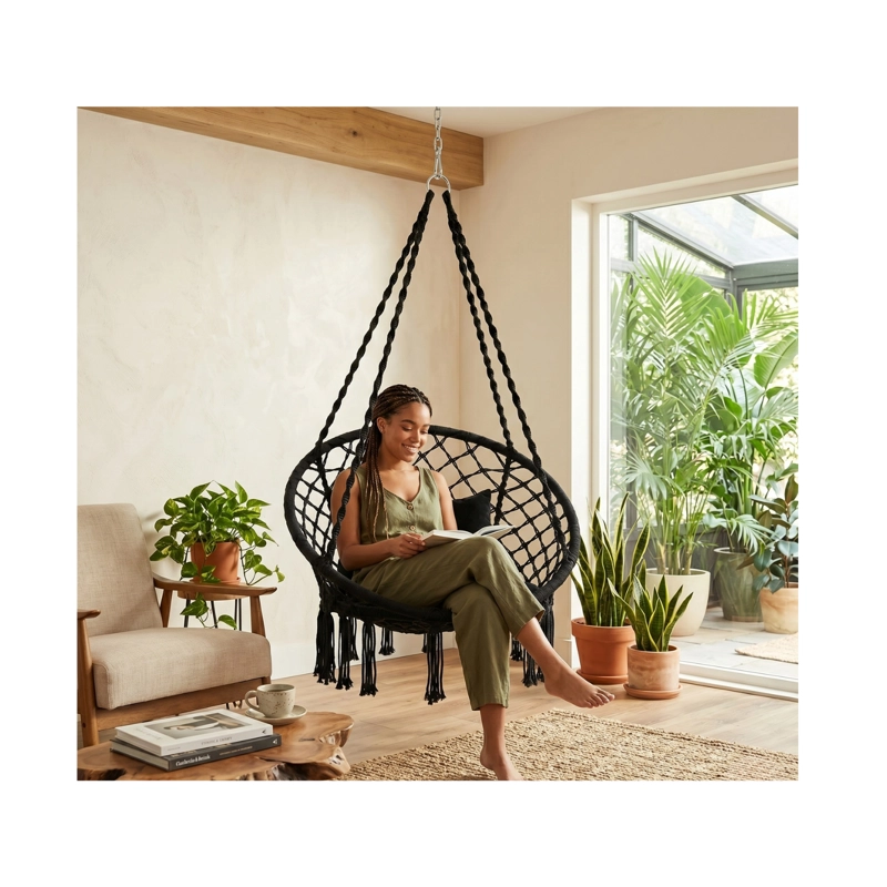 SILLA HAMACA COLGANTE CLICK VENTAS NEGRO COLUMPIO TERRAZA - 4