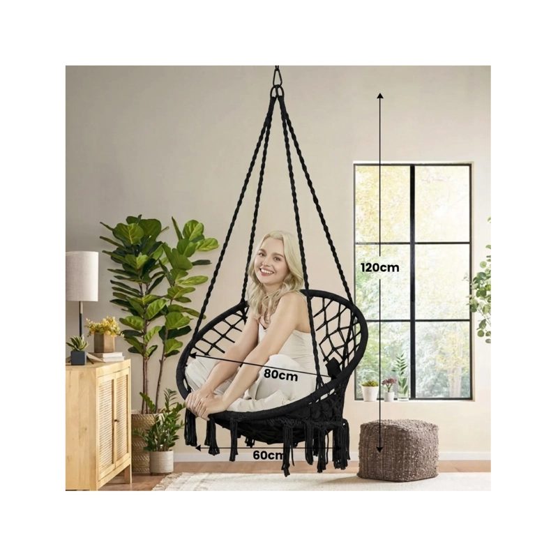 SILLA HAMACA COLGANTE CLICK VENTAS NEGRO COLUMPIO TERRAZA - 5