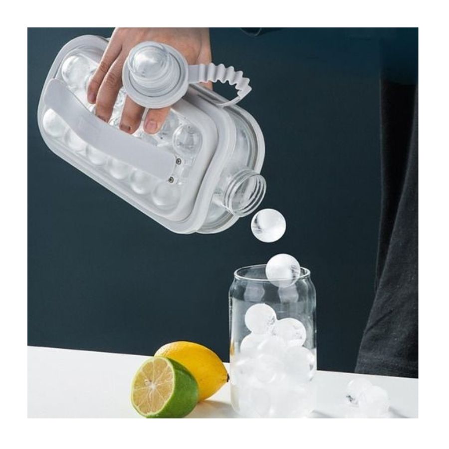 HIELERA MOLDE DE CUBOS DE HIELO BOTELLA PORTÁTIL - 2