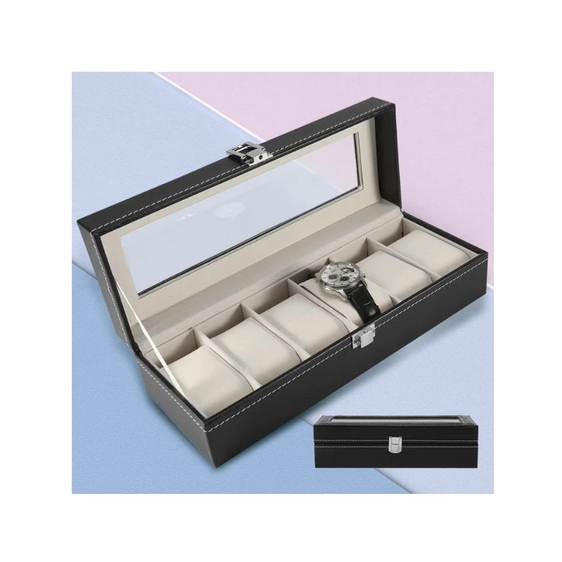 Caja Organizadora Relojes Caja Guardar Reloj Caja 6 Espacios - 3