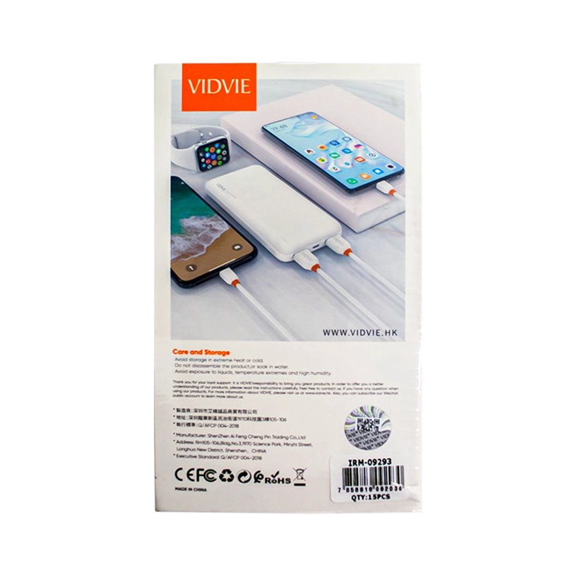 CARGADOR PORTÁTIL 10000MAH PB747 VIDVIE - 3