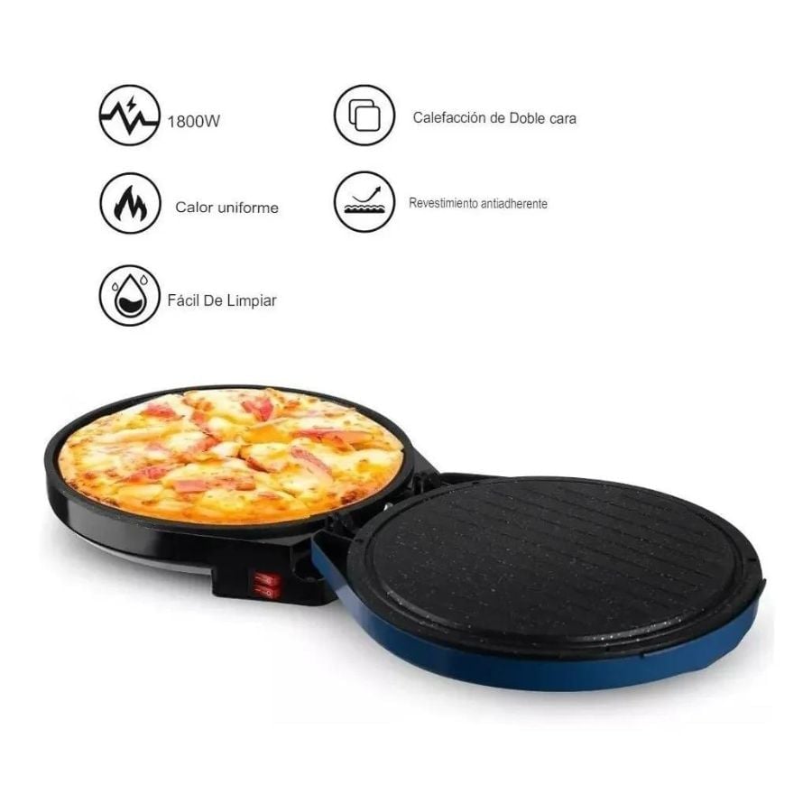 HORNO CLICK VENTAS SARTEN DOBLE ELÉCTRICO MULTIUSO PIZZA PANQUEQUERA PAN - 4