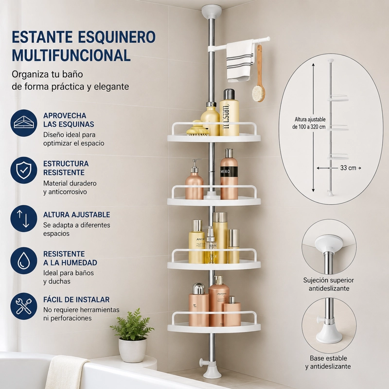 ORGANIZADOR DUCHA BAÑO COCINA ESQUINERO - 2