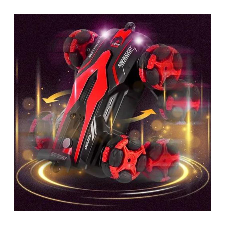 AUTO CON CONTROL REMOTO CLICK VENTAS ROJO 360 DE ACROBACIAS EFECTO HUMO - 2