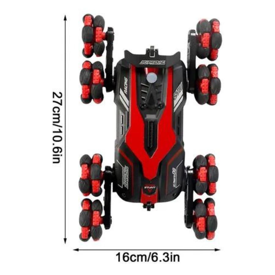 AUTO CON CONTROL REMOTO CLICK VENTAS ROJO 360 DE ACROBACIAS EFECTO HUMO - 3