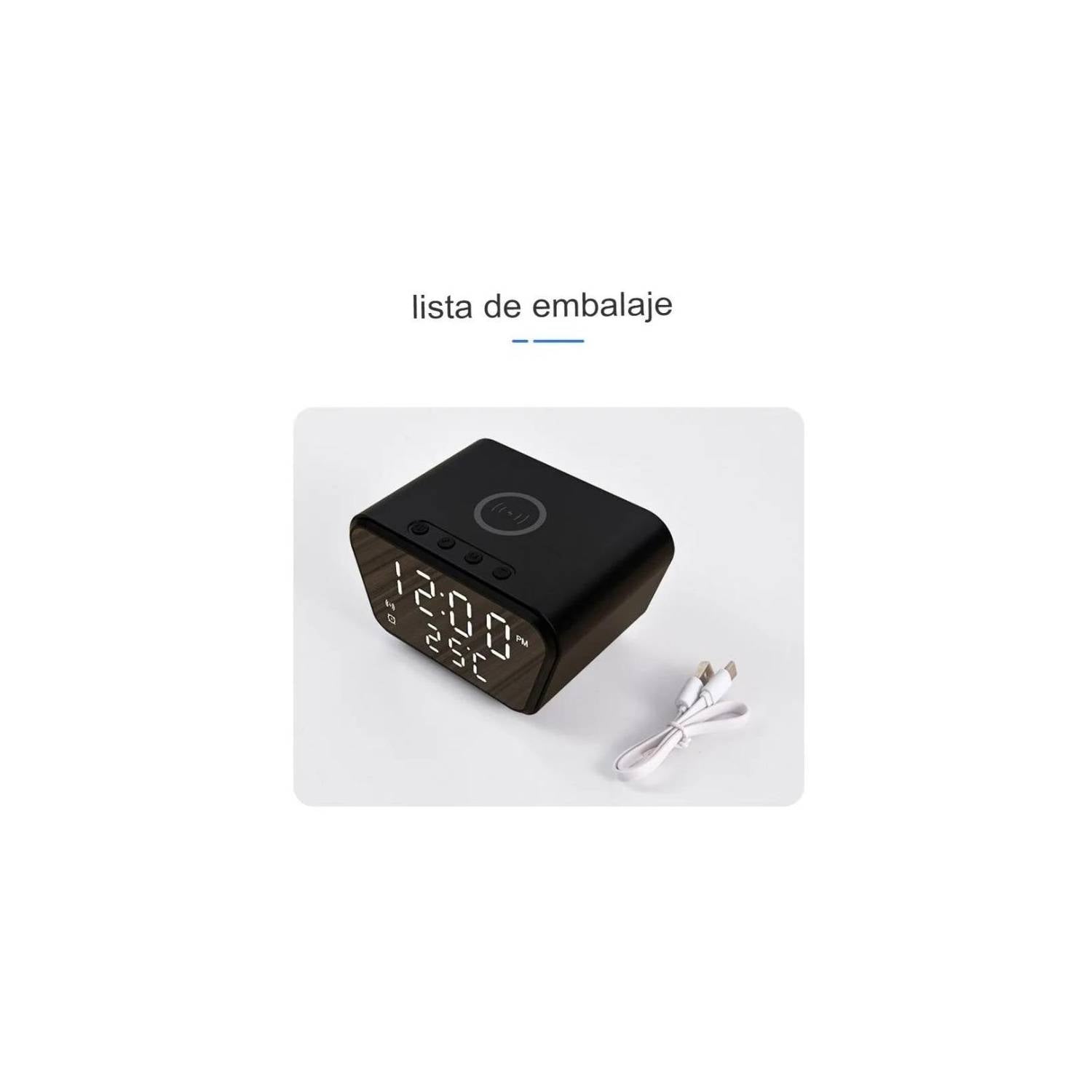 RELOJ DESPERTADOR CLICK VENTAS CON CARGADOR INALÁMBRICO Y TERMÓMETRO - 3