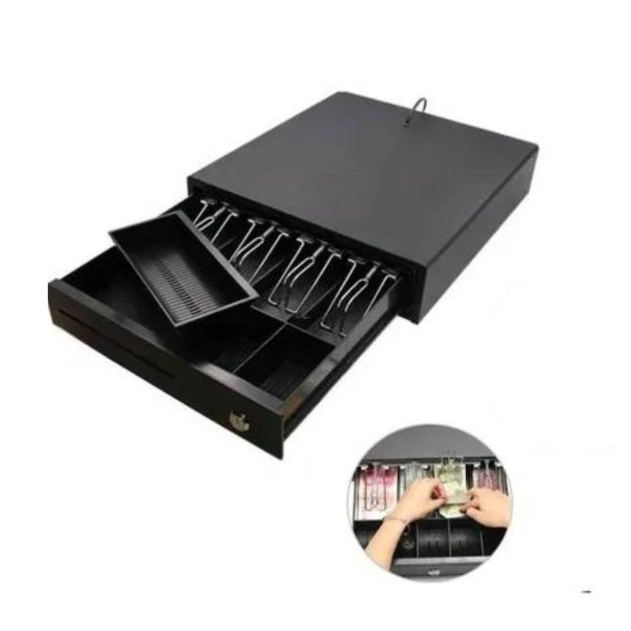 CAJA GAVETA DE DINERO REGISTRADORA METALICA ELECTRONICA - 1