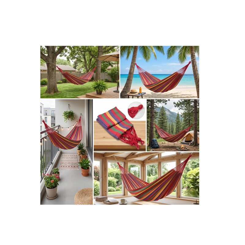 HAMACA CLICK VENTAS CAMPING O JARDIN 150X200CM MULTICOLOR - 5
