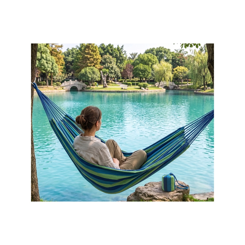 HAMACA CLICK VENTAS CAMPING O JARDIN 150X200CM AZUL - 4